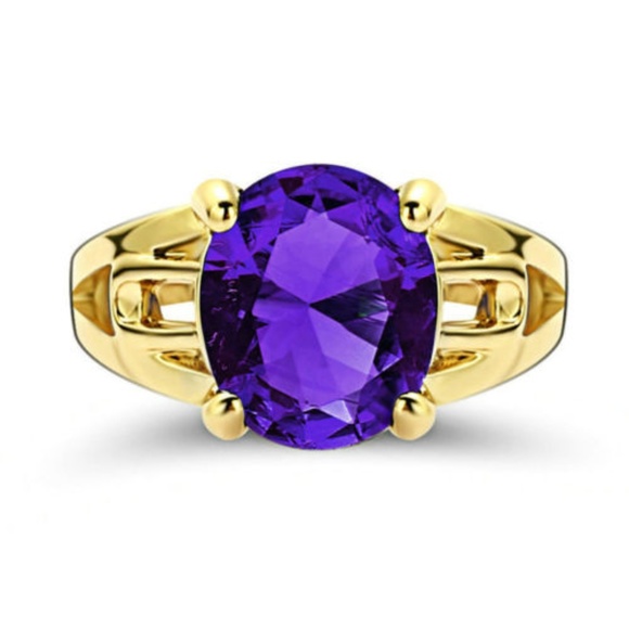 unbranded Jewelry - Purple Amethyst 18KT yellow Gold Filled Ring